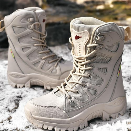 New Warm Plush Snow Boots Men's Boots Winter Boots Anti-Slip Army Desert  Boots