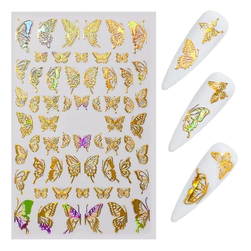 5 Sheets Butterfly Metal Stickers Resin Mold Fillers Epoxy Filling