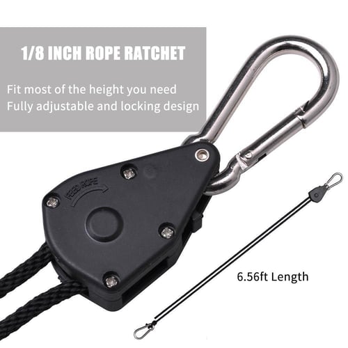 Outdoor Rope Hanger Ratchet Tie Down Strap With Carabiner Hook