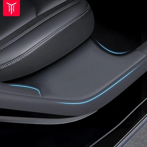 YZ For Tesla Model Y Car Front seat Track protection cover Rear door sill  anti kick plate Interior Decoration Refit - buy YZ For Tesla Model Y Car  Front seat Track protection
