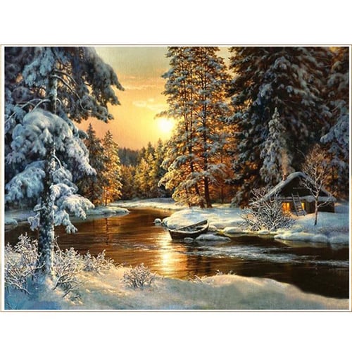 Diamond Painting - Dog in the Snow