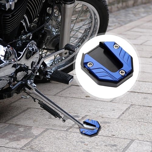 1pc Black Universal Motorcycle Plastic Side Stand Moto Bike Kickstand  Non-slip Plate Side Extension Support