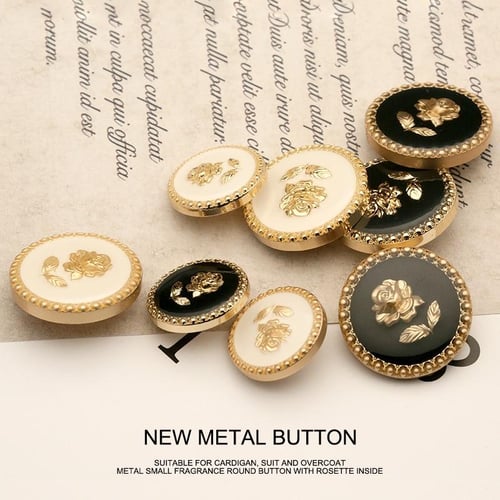 Cheap 10pcs Round flat shape Metal Buttons Windbreaker Coat Shirt Button  Shank Sewing Buttons