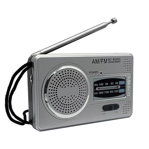 Bc-r60 pocket radio telescopic outdoor mini am/fm dual band radio world  receiver 88-108mhz speaker 3.5mm earphone jack