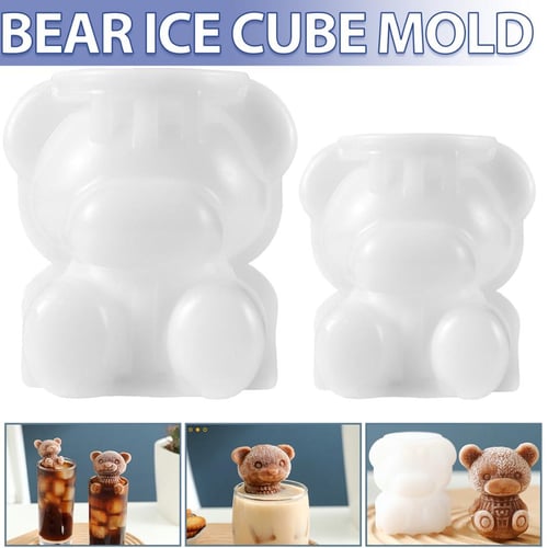 Three-dimensional Bear Ice Cube Silicone Mold Creative Ice Bear Coffee Milk  Tea Ice Sculpture Mold Chocolate Decoration Mold