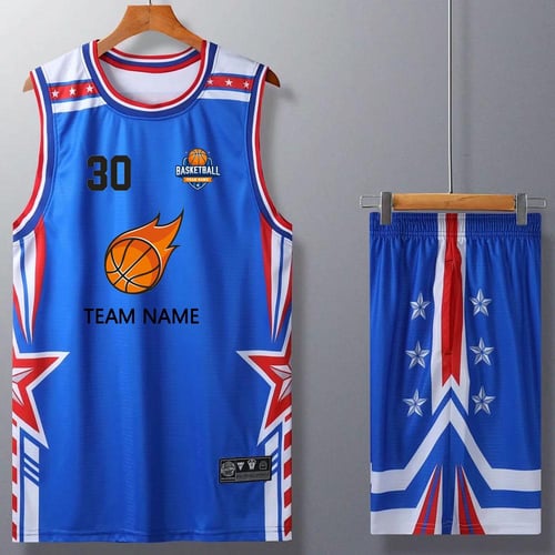 Kids Men Double-side Basketball Training Jersey Suit Sports Kits Blank  College Tracksuits Breathable Basketball Jerseys Uniform