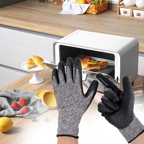 Oven Mitts and Pot Holders Set 6pcs, Kitchen Oven Glove,High Heat Resistant  550 Degree Extra Long Oven Mitts and Potholder with Non-Slip Silicone