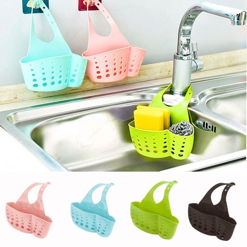 Kitchen Water Tap Hook Drain Storage Basket Sink Hanging Leftovers