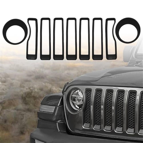 For Jeep Compass 2022-2023 Carbon Car Front Grille Inserts Grill