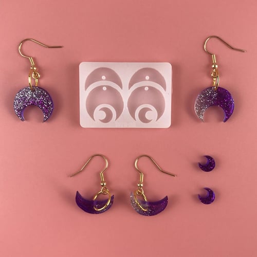 1PC Silicone Earrings Mold Necklace Earring Pendant Resin Molds Drop Dangle  Resin Earring Mold Jewelry Making Tools