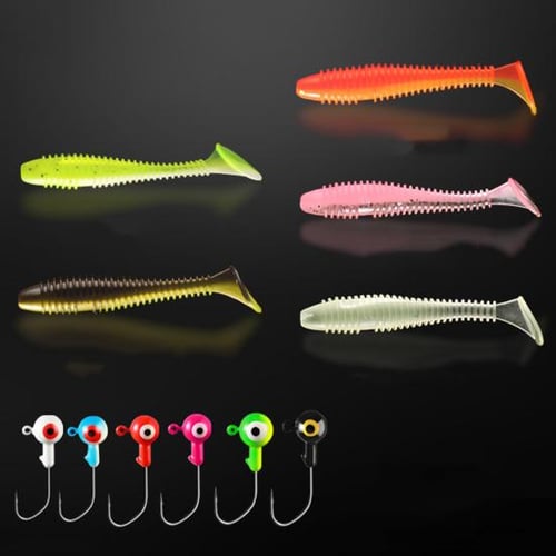 1 Set Fishing Lure Starter Kit Ice Fishing Jigs Heads with Soft Baits for  Walleye Crappie Panfish Micro Ice Fishing Gear Accessories Fishing - buy 1
