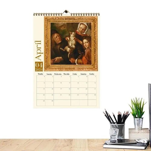 Calendrier mural pour chat 2024, Ugly Cats In Renaissance Painting