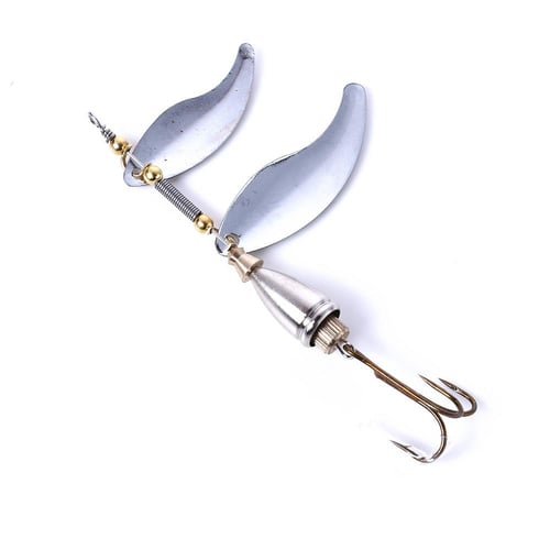 HENGJIA 0.44oz Metal Spinner Spoon Bait with 2 Blades Trout Bass