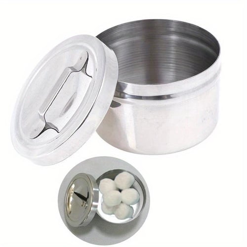 1 Piece Medical Alcohol Round Box 304 Stainless Steel Cotton Can