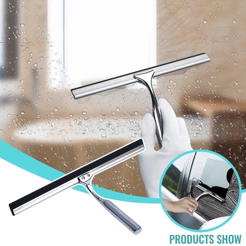 1pc Stainless Steel & Silicone Glass Squeegee, Window Cleaning