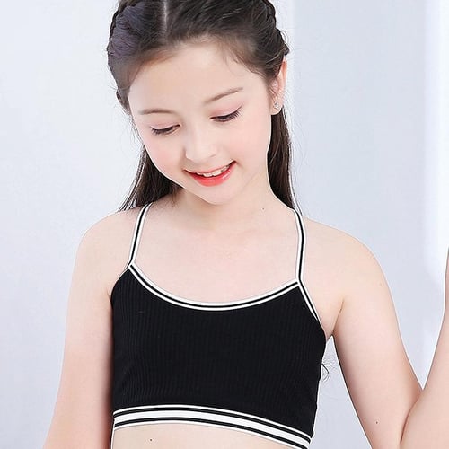 Girls' Cotton Cropped Bra,Girls' Training Bra Girls Sports Bralette for Little  Girls 