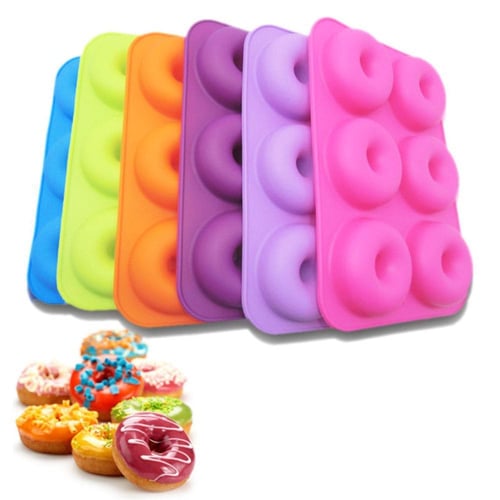 1pc 6-Cavity Donut Pan, Silicone Non-Stick Donut Mold, Easy Clean, Durable  Kitchen Accessories For Cake Biscuit Bagels Muffins