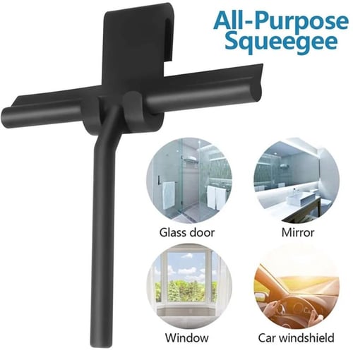 Shower Squeegee Glass Wiper Scraper Cleaner with Black Hook Holder for Bathroom  Car Mirror Door Glass Cleaning Tool - buy Shower Squeegee Glass Wiper  Scraper Cleaner with Black Hook Holder for Bathroom