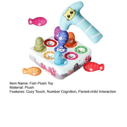 Color/Number Cognitive Matching Kids Stuffed Plush Fishing Toys