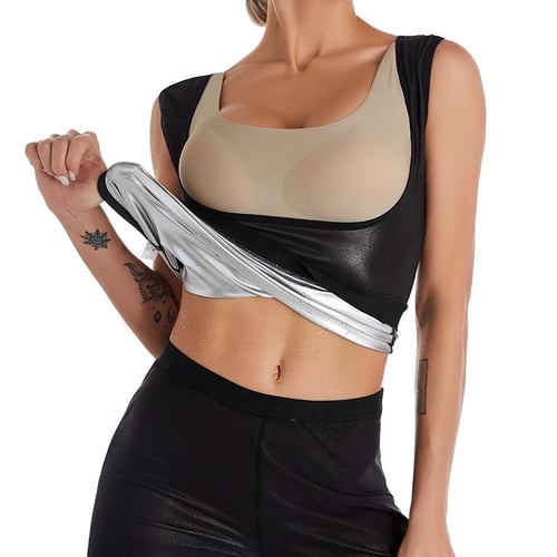 Cheap Women Silver Coating Thermo Shirt Sweat Sauna Tank Tops Body