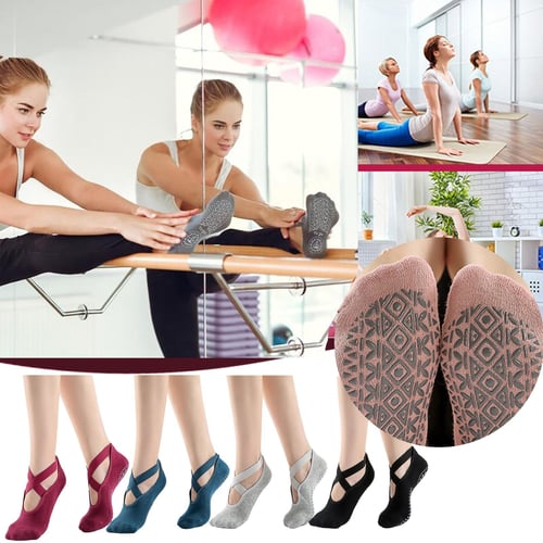 Socks Women Footies Silicone Square Slip Sport Socks Yoga Dance