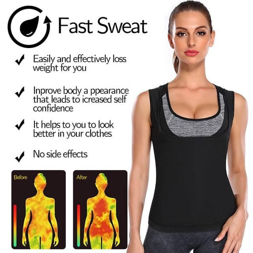 Vest Hot Sweat Waist Trainer Corset Shapewear Slimming Shirt Workout Suit  for Men, XL Size- Black