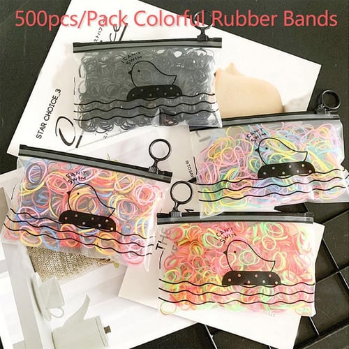 1000 / Pack Girl Colorful Fashion Disposable Rubber Band Elastic