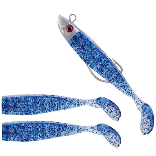 Soft Fishing Lures Jig Heads,T Tail Lures, 8cm 12.3g Fishing Bait