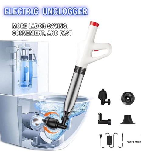 Electric Toilet Plunger Air Drain Blaster High Pressure Sink Dredge Clog  Remover