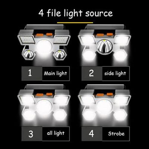 Cheap 2022 LED Headlamp Strong Light Super Bright Head-Mounted Flashlight  Outdoor Rechargeable Night Fishing Headlight 5 Light Sources