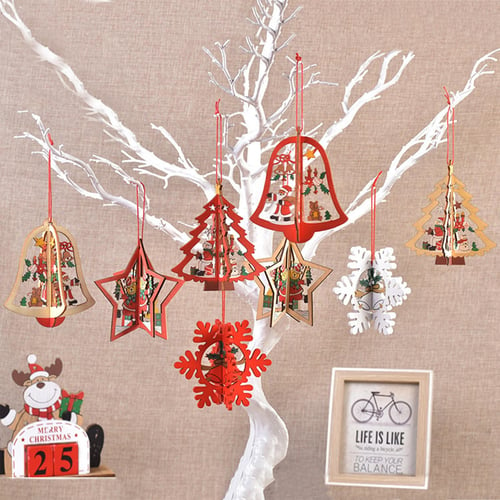 Pack Of 50 Wooden Snowflakes Christmas Winter Holiday Home Party