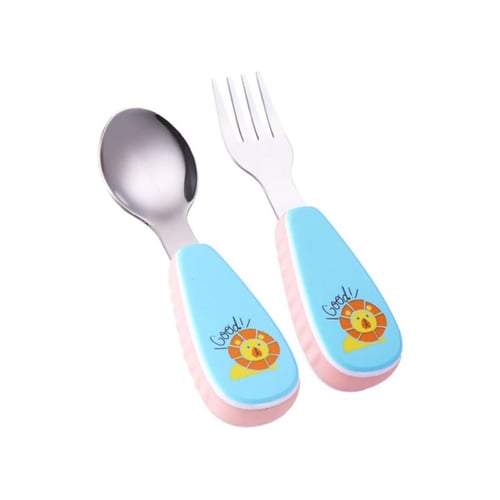 6 Pieces Toddler Utensils Baby Spoon Fork Set Toddler Flatware Set with  Travel Case Baby Feeding Training Spoons Forks with Cute Cartoon Handle