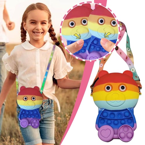 Backpack Pop Push Bubble Finger Toys School Bag Adult Anti Stress Reliever  Squeeze Toys Antistress Pop Soft Squishy Gifts