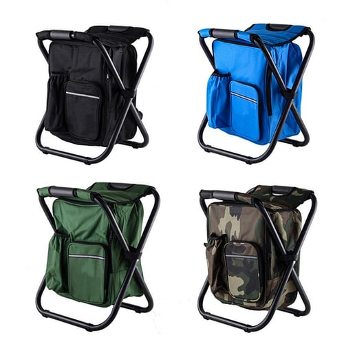 Folding Chair Ice Cooler Insulated Picnic Bags Hiking Camping Fishing Seat  Stool