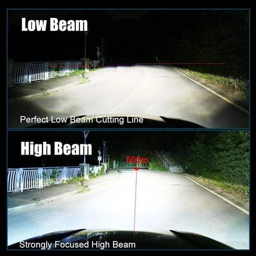 2x H4 9003 Mini Bi-LED Projector Lens 80W Hi/Lo Beam Car Headlight Retrofit  LHD