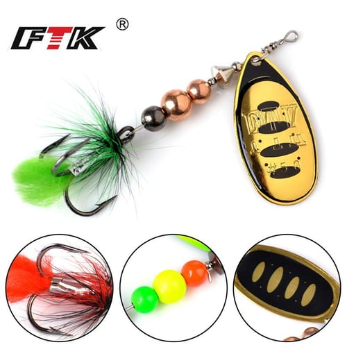 FTK Willow Spinner Lure 12g 18g Copper Size 3#-5# with Treble Hook 1#-1/0#  fish Lure - купить FTK Willow Spinner Lure 12g 18g Copper Size 3#-5# with  Treble Hook 1#-1/0# fish Lure