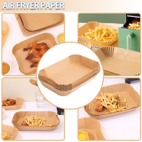 50pcs Disposable Air Fryer Liner Non Stick Oil Proof Parchment Paper Food Pad  Paper For Baking Microwave Roasting, Check Out Today's Deals Now