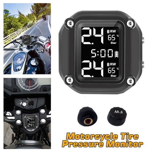 Motorcycle Tpms Tire Pressure Monitoring System Usb Solar Wireless