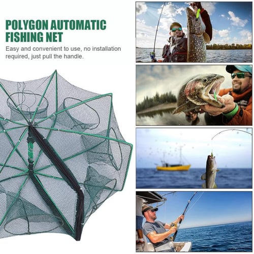 Foldable Fishing Nets 8 Holes 8 Sides 28.3 x 10.2in Upgrade Large Space  Folded Fishing Bait Trap For Fish/Crab/Shrimp - buy Foldable Fishing Nets 8  Holes 8 Sides 28.3 x 10.2in Upgrade
