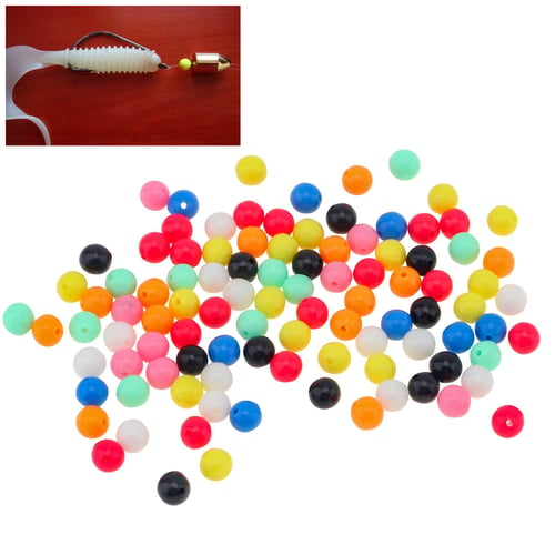 100Pcs Soft Rubber Fishing Buffer Shock Beads Knot Protector