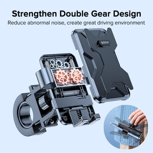 QOOVI Motorcycle Phone Holder Stand Bicycle Mobile Phone Holder Mount GPS  Support Shockproof Bracket For iPhone