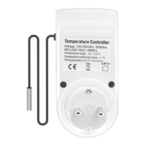 Digitale Thermostatsteckdose, Temperaturregler 230V mit Sensor, LCD