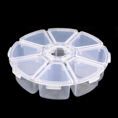 5 Pcs Detachable Transparent Plastic Divided Storage Case & Nail Art Empty  Divided Boxes Rhinestone Storage Box