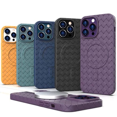 Luxury Weave Breathable Matte Silicone Grid Case for Apple iPhone