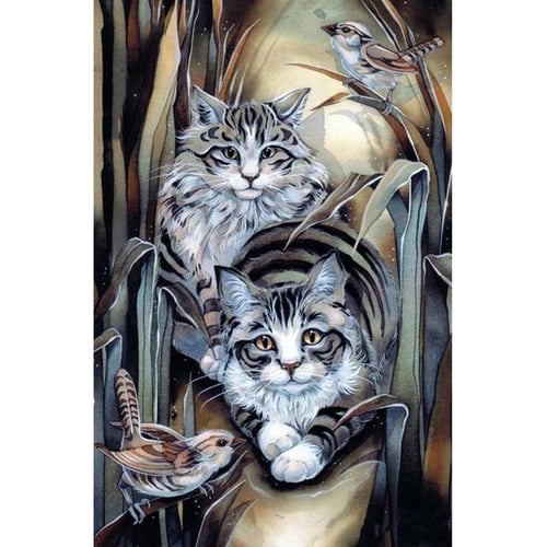 Diy Diamond Painting Art, Diamond Painting Cats, Cross Stitch