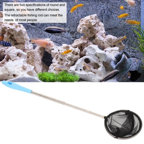 Aquarium Square Fishing Net With Suction Cup Extendable Long