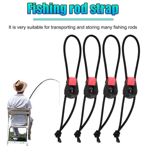 Elastic Fishing Rod Tie Strap Bungee Leash Reusable Pole Tie Down