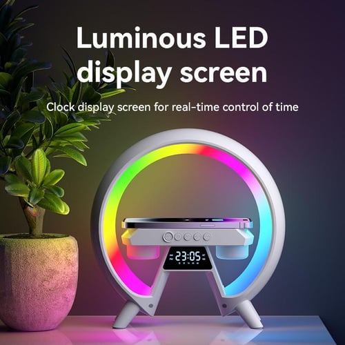 Multifunction Wireless Charger Pad Stand Speaker TF RGB Night