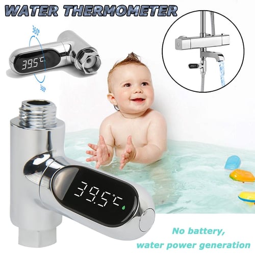 Fahrenheit Celsius Water Thermometer Water Flow Self-Generated Electricity  Temperature Tester for Home Kitchen Bathroom Shower