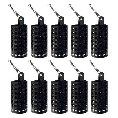 10pcs Square Fishing Bait Feeder Cages Holder Metal Lure Container